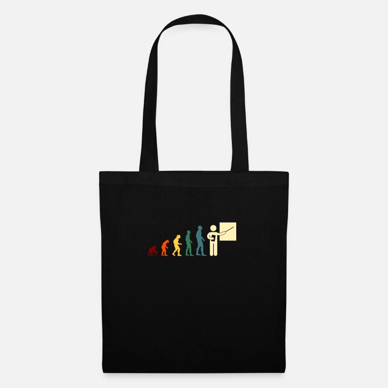 evolution prof homme humour maître d école cadeau - Sac en tissu - noir