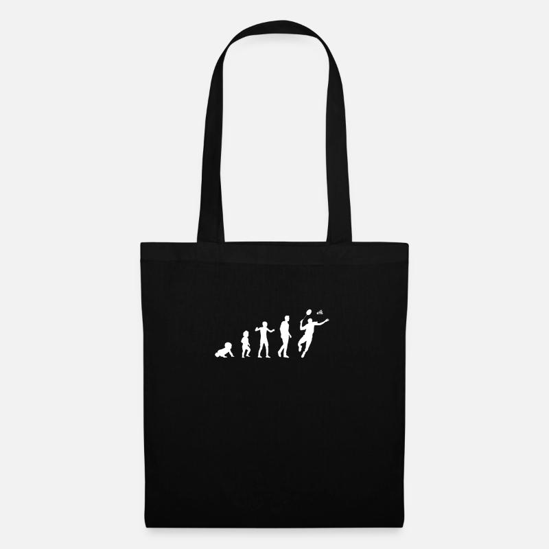 Evolution baby badminton man humor gift idea - Tote Bag - black
