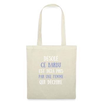 Barbu Couple Homme Humour Saint Valentin Cadeau - Sac en tissu - nature - Devant