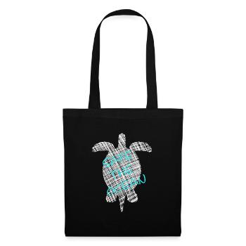 Save the Ocean Turtle Schildkröte - Stoffbeutel - Schwarz - Vorne