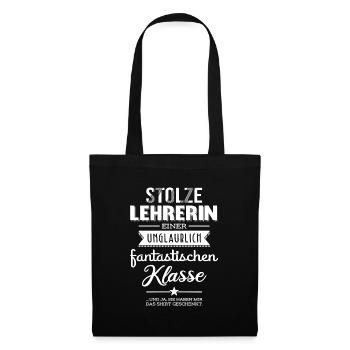 Stolze Lehrerin Einer Fantastischen Klasse - Stoffbeutel - Schwarz - Vorne