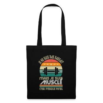 Musculation - Pas parfait mais musclé - Sac en tissu - noir - Devant