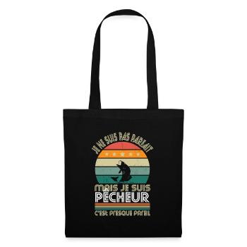Je ne suis pas parfait mais je suis pêcheur - Sac en tissu - noir - Devant