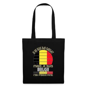 Je ne suis pas parfait mais je suis Belge - Sac en tissu - noir - Devant