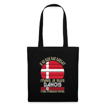 Je ne suis pas parfait mais je suis Danois - Sac en tissu - noir - Devant