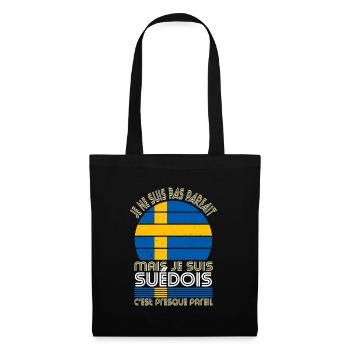 Je ne suis pas parfait mais je suis Suédois - Sac en tissu - noir - Devant
