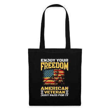 Drapeau des États-Unis Touriste militaire - Sac en tissu - noir - Devant