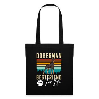 Doberman Protecteur de race de chien Schutzhund - Sac en tissu - noir - Devant
