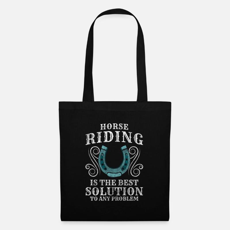 Cheval Fer à cheval sauvage - Sac en tissu - noir