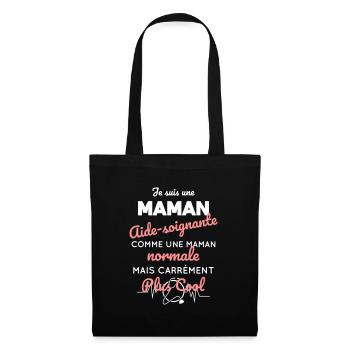 Maman aide-soignante comme maman normale plus cool - Sac en tissu - noir - Devant