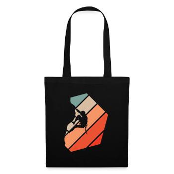 Klettern Retro Style Vintage - Stoffbeutel - Schwarz - Vorne