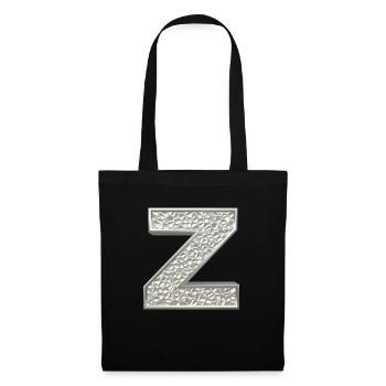 Z, letter, initial, monogram, - Stoffbeutel - Schwarz - Vorne