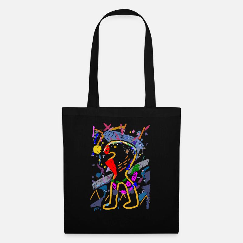 Abstrakt - Fantasy Kunst - Stoffbeutel - Schwarz