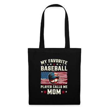 4. Juli Amerikanische Baseball-Mutter - Stoffbeutel - Schwarz - Vorne