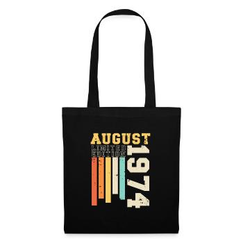 Août 1974 Vintage Rétro Cadeau d’Anniversaire - Sac en tissu - noir - Devant
