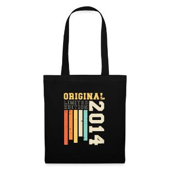Original 2014 Jahrgang Retro Geburtstag Geschenk - Stoffbeutel - Schwarz - Vorne