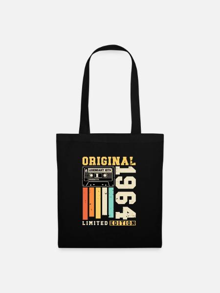Original 1964 Jahrgang Retro Geburtstag Geschenk - Stoffbeutel - Schwarz
