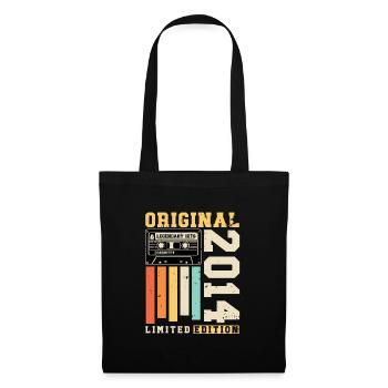 Original 2014 Jahrgang Retro Geburtstag Geschenk - Stoffbeutel - Schwarz - Vorne