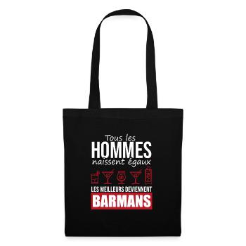 barmans métier cocktail alcool bar - Sac en tissu - noir - Devant
