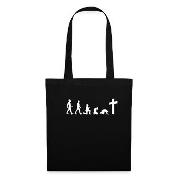 Evolution Prier la foi Croix Christ - Sac en tissu - noir - Devant