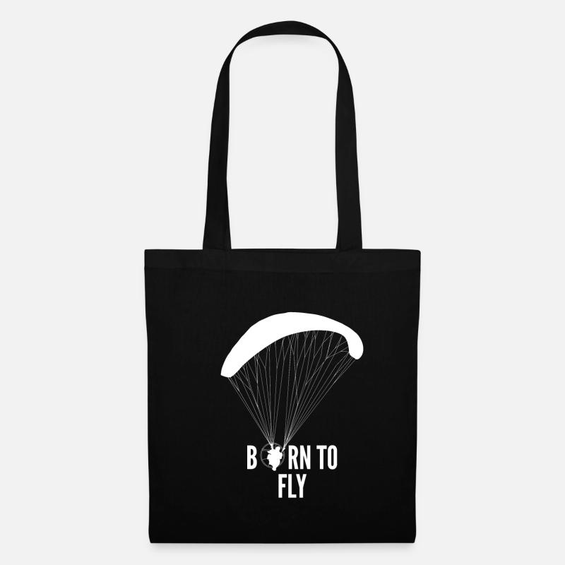 Cadeau de paramoteur Born To Fly - Sac en tissu - noir