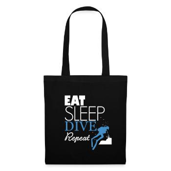 Eat Sleep Dive Répétez plongeurs - Sac en tissu - noir - Devant