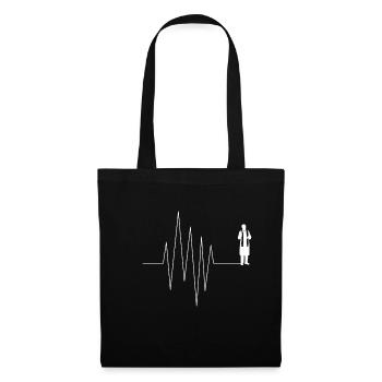 Rythme cardiaque ligne de cœur rythme cardiaque prêtre prêtre - Sac en tissu - noir - Devant