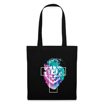 Lion Croix Jésus Dieu Don - Sac en tissu - noir - Devant