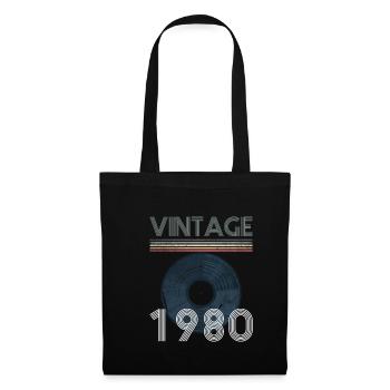 Disque vinyle vintage 40e anniversaire 1980 - Sac en tissu - noir - Devant