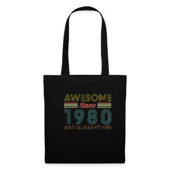 Awesome Since 1980 And Quarantine T-Shirt - Tote Bag - black - Front