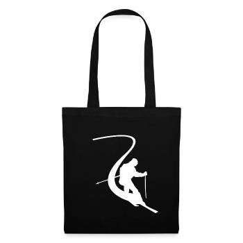 Cadeau idée cadeau t shirt skieur - Sac en tissu - noir - Devant