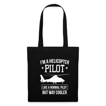 Helikopter Pilot T-Shirt Geschenk - Stoffbeutel - Schwarz - Vorne
