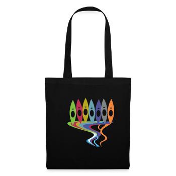 Vintage Rétro canoë kayak chauffeur T-shirt - Sac en tissu - noir - Devant