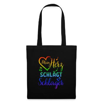 Schlager Geschenk Musik Party Raving Konzert - Stoffbeutel - Schwarz - Vorne