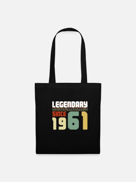 Legendary Since 1961 T-Shirt 60. Geburtstag - Stoffbeutel - Schwarz