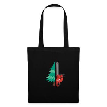 Tronçonneuse Cadeau Tronçonneuse Forêt Arbre - Sac en tissu - noir - Devant