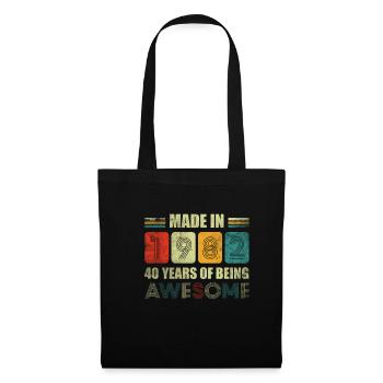 Made In 1982 40 Years Of Being Awesome - Stoffbeutel - Schwarz - Vorne