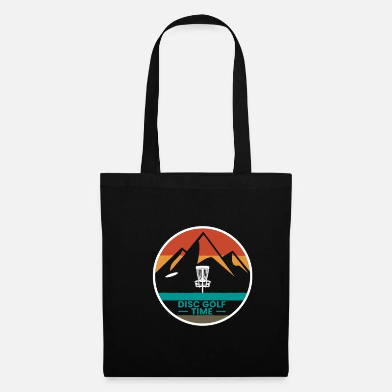 Vintage Retro Disc Golf Time Geschenk - Stoffbeutel - Schwarz