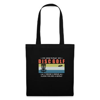 Comment jouer au Disc Golf ... Cadeau - Sac en tissu - noir - Devant