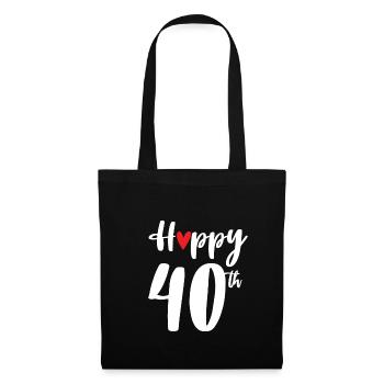 Joyeux cadeau de 40e anniversaire 40e anniversaire - Sac en tissu - noir - Devant