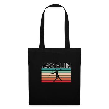 Vintage Retro Javelin Thrower Shirt Gift - Tote Bag - black - Front