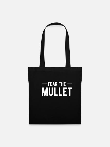 Fear The Mullet Vokuhila Shirt Geschenk - Stoffbeutel - Schwarz