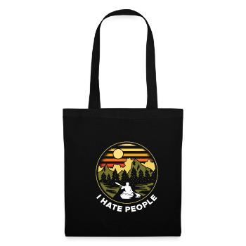Vintage Retro Kayak Shirt Cadeau Je Déteste les Gens - Sac en tissu - noir - Devant