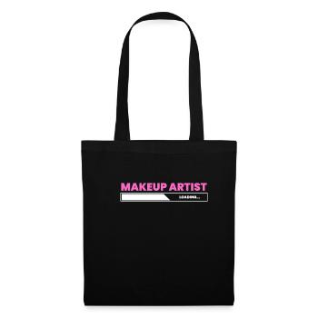 Makeup Artist Loading Ausbildung AZUBI Shirt - Stoffbeutel - Schwarz - Vorne