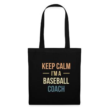 Restez calme Je suis un entraîneur de baseball - Sac en tissu - noir - Devant