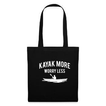 Kayak More Worry Less Gift Kayak Shirt - Tote Bag - black - Front