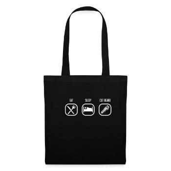 Manger Slee Cut Beart Shirt Cadeau Barbier - Sac en tissu - noir - Devant
