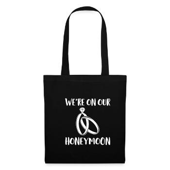 Nous sommes sur notre lune de miel Flitterwochen Shirt - Sac en tissu - noir - Devant