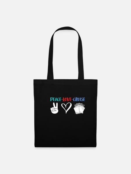 Peace Love Cruise Shirt Geschenk - Stoffbeutel - Schwarz