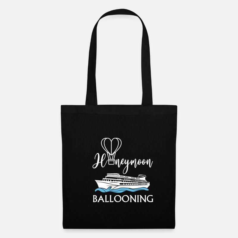 Honeymoon Ballooning Shirt Geschenk Kreuzfahrt - Stoffbeutel - Schwarz